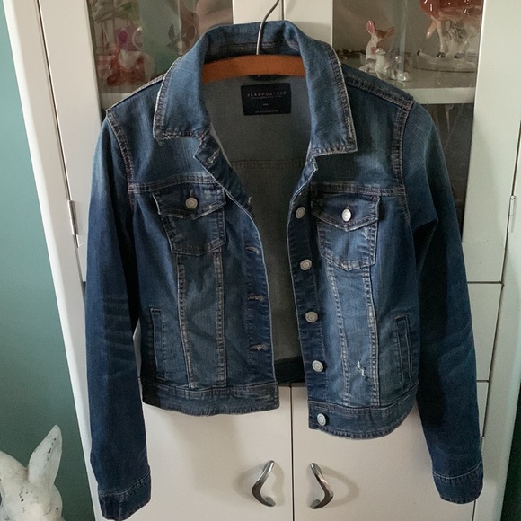 Aeropostale jr sz M distressed jean jacket euc - Picture 6 of 6